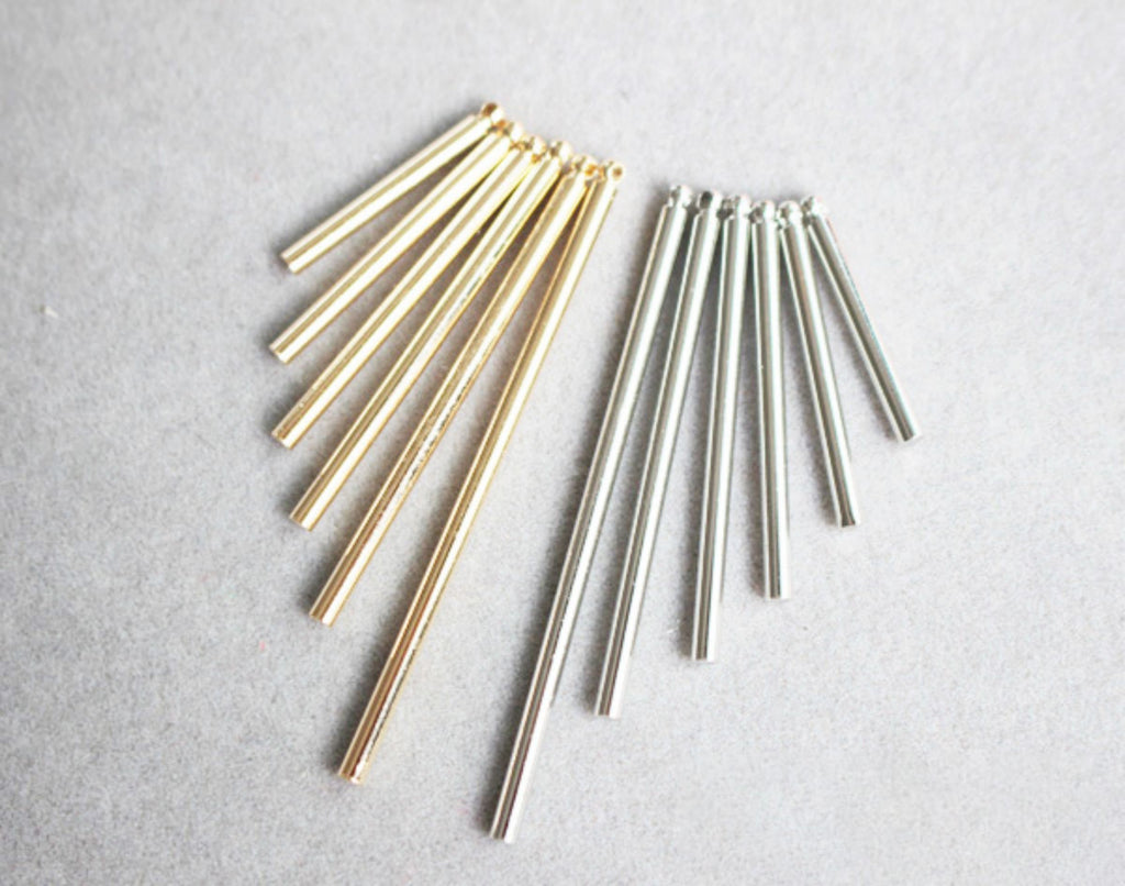 10pc Long Bar Pendant, 18K Gold Plated Bar Charm, 2cm,2.5cm,3cm,3.5cm,4cm, 5cm, Earring Making Findings GZ177-ZX7016