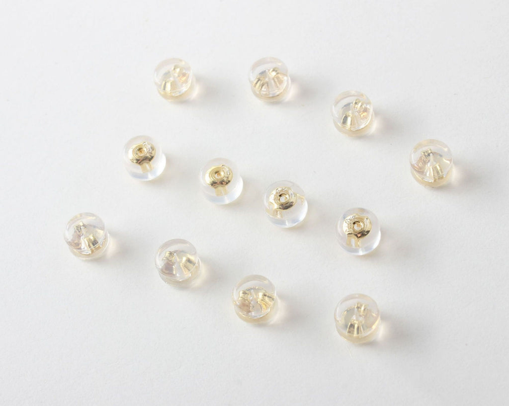 20PCS Ear Nuts, Gold Plated Earring Backs, Rubber Earring Stoppers, Wholesale Earring Findings Z033