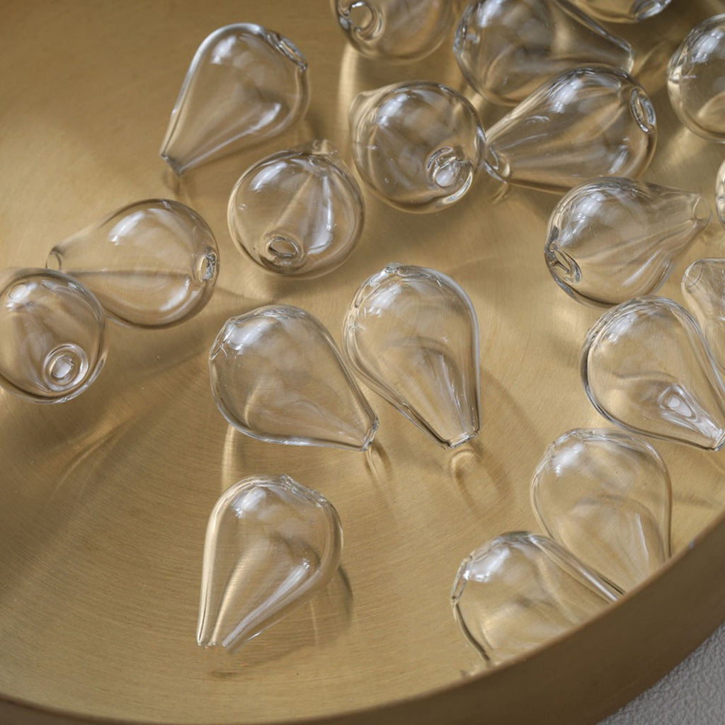 Glass Bubble Beads, Teardrop Hollow Glass Beads, Colorful Hand Blown Hollow Round Globes for Jewelry Making, DIY Beads Finding GZ562