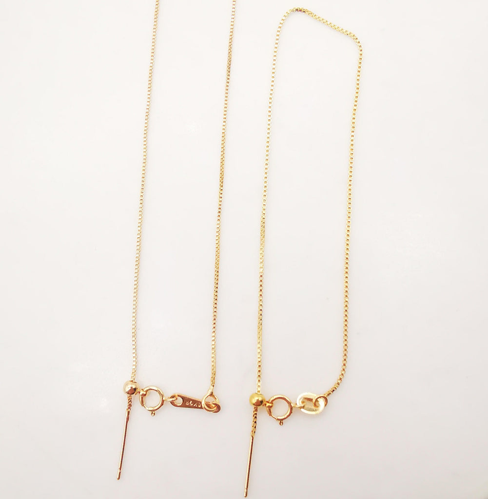 18K Box Finished Chain for Necklace/ Bracelet With Spring Clasp, 0.8mm, 18 Inch/8 Inch READY To WEAR Necklace Bracelet Findings Z100