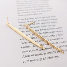 Load image into Gallery viewer, 10pcs Shiny Gold Long Stud Earrings Post With Loop, Glossy Stud Earring Nickel Free, 52mm, Hypoallergenic Earring Findings Z049