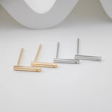 10 mini pendientes rectangulares con aros, sin níquel, chapados en oro de 18 quilates y plata, ZX174