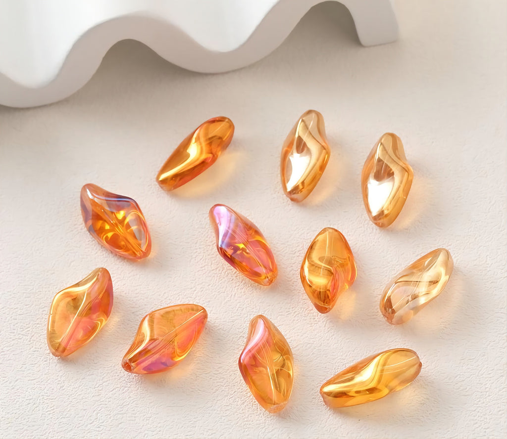 Irregular Glass Beads, Spacer Beads, 13x23mm, Crystal Glass Loose Beads for Jewelry Making, DIY Beads Finding GZ021