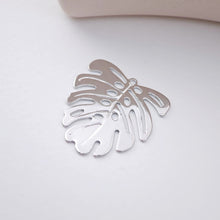 Load image into Gallery viewer, Gold Monstera Leaf  Charms, Metal Blank, 14K Gold/Silver Plated, Monstera deliciosa Pendant, Bracelet Making Pendant D0017