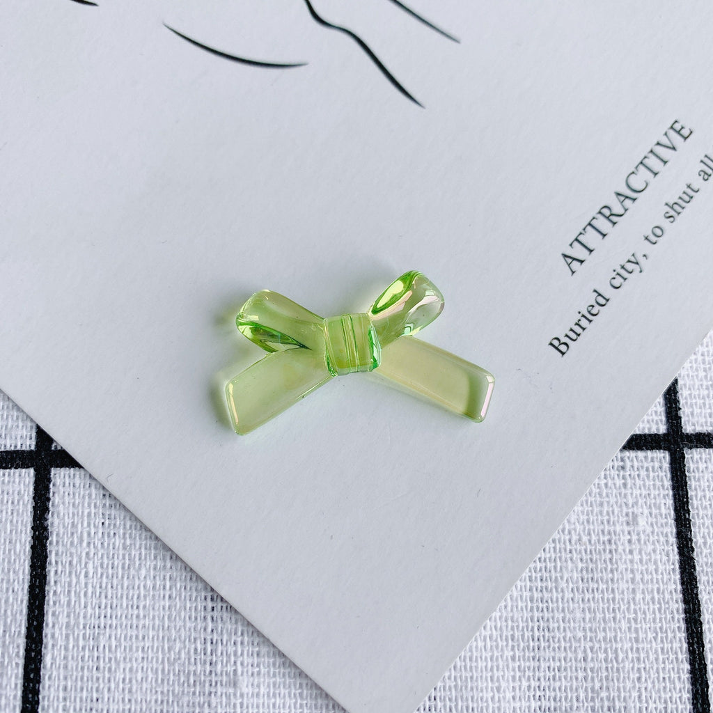 10pcs Aurora Acrylic Bow Pendant, Bow Beads, 34mm, Acrylic Dangle Charm for Jewelry Making, DIY Beads Finding MY125