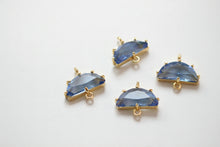 Load image into Gallery viewer, Danity Half Circle Connector with 2 holes, 14K Gold Plated, Crystal Connectors, 15x15mm Jewelry Findings JH032