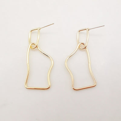 10pcs 14K Gold Shaped Dangle Earring Post, Stud Earring Nickel Free, 47x19mm, Hypoallergenic Earring Findings Z085