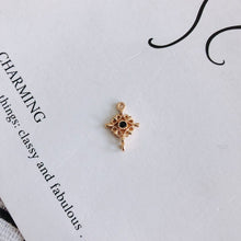 تحميل الصورة إلى عارض المعرض، 10 قطع من حُلي موصلات الزهور مع حلقات، موصلات بوهو، قلادة من الزركونيوم المكعب، صناعة أساور وقلادات، نتائج مجوهرات مطلية بالذهب MY032-F230