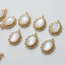 Cargar imagen en el visor de la galería, Colgante de concha ovalada, concha negra, dije de concha blanca, dije de concha bohemio, accesorios para joyería de concha ovalada GZ771
