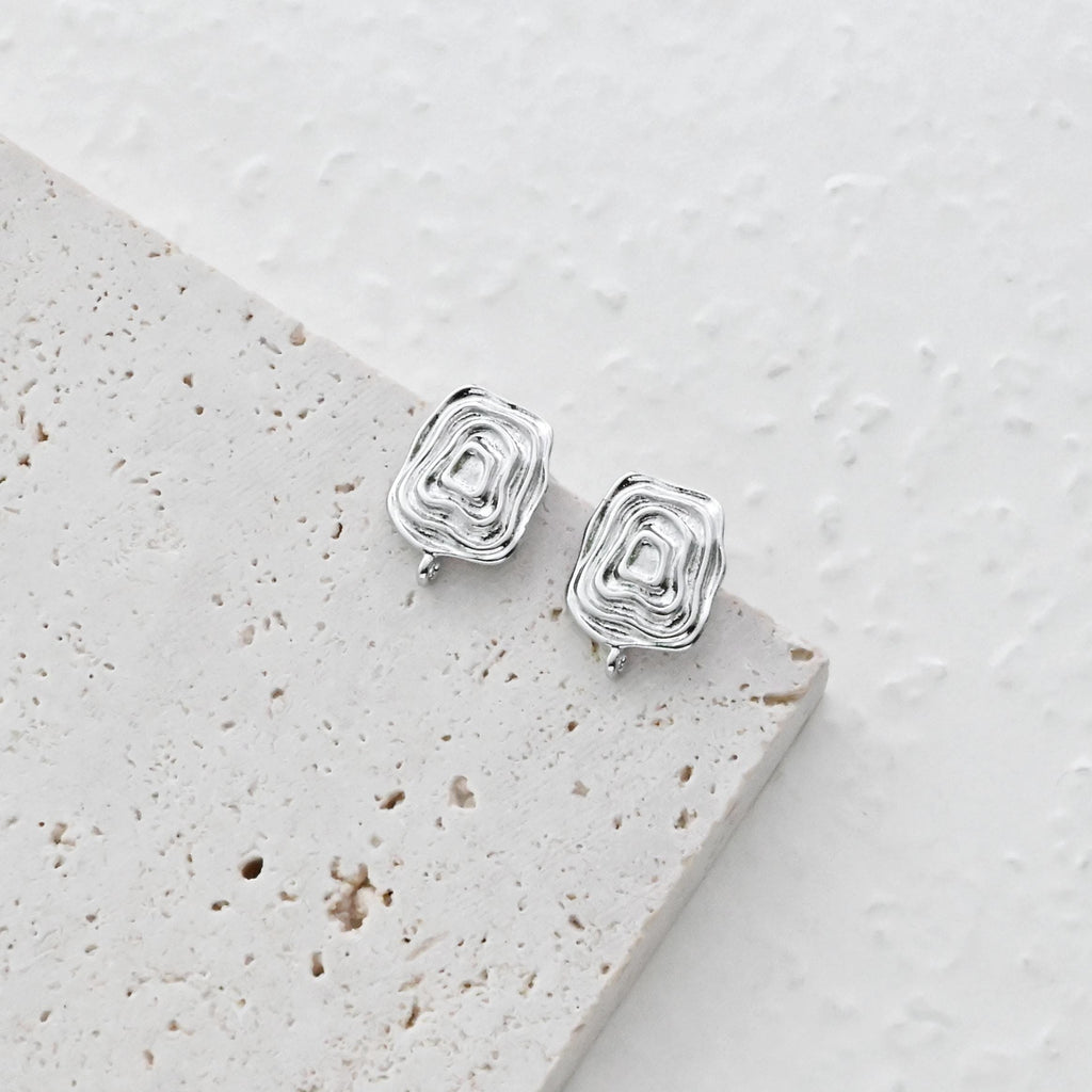 قرط غير منتظم، ذهب/فضة عيار 18 قيراطًا، أقراط فضة S925 خالية من النيكل، قرط على شكل قلب D0439