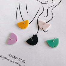 Load image into Gallery viewer, 10PCS Acrylic Semi Circle Earring Findings, 5 Colors You Choose, S925 Silver Ear Stick, Nickel Free, Earring Finding MY025