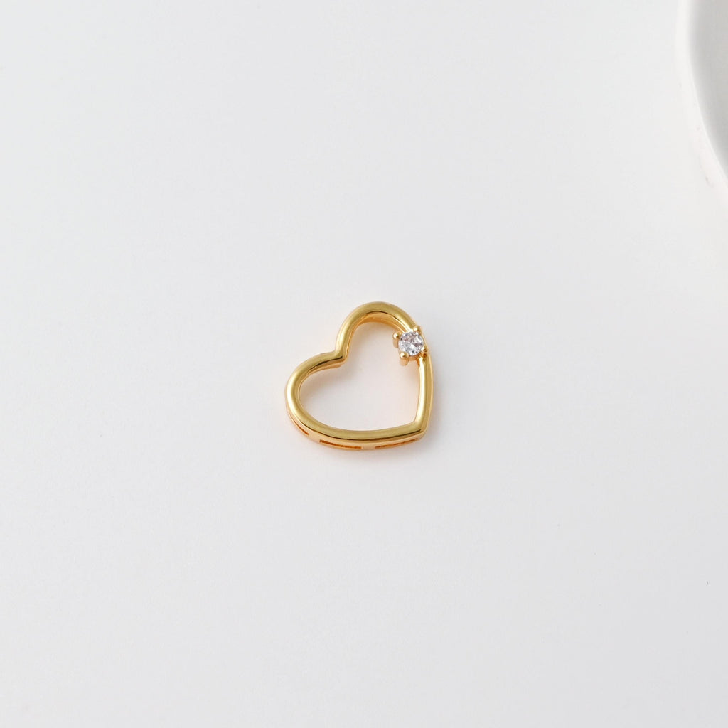 Heart Charms, Cubic Pave Charm, 18K Gold Plated CZ Pave Love Pendant, Necklace Making Pendants, Jewelry Findings S20735
