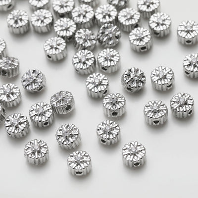 Flower Spacer Beads, 14K Gold Plated, 3D Flower Beads, Dainty Earring Making Beads, Jewelry Finding GZ530