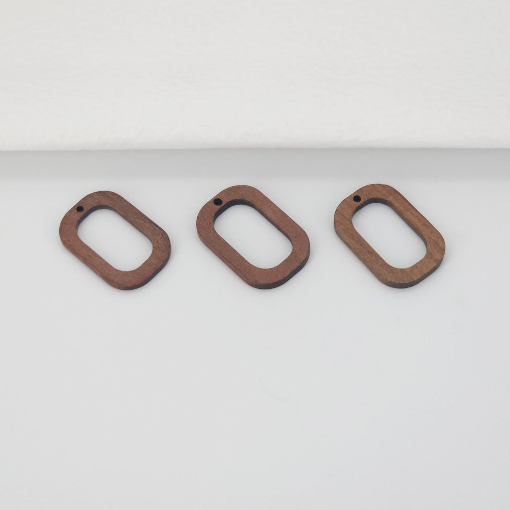 10PCS Ellipse Geometric Shape Wood Charms, Wooden Pendant, Reclaimed Walnut Wood, Geometric Statement Wood Earrings Diy Ideas JT967