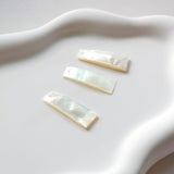 Rectangular White Mother-of-Pearl, MOP Shell Pendant, Engraved White Nacre, Shell Charm, Rectangular Shell Jewelry Making Findings RY037