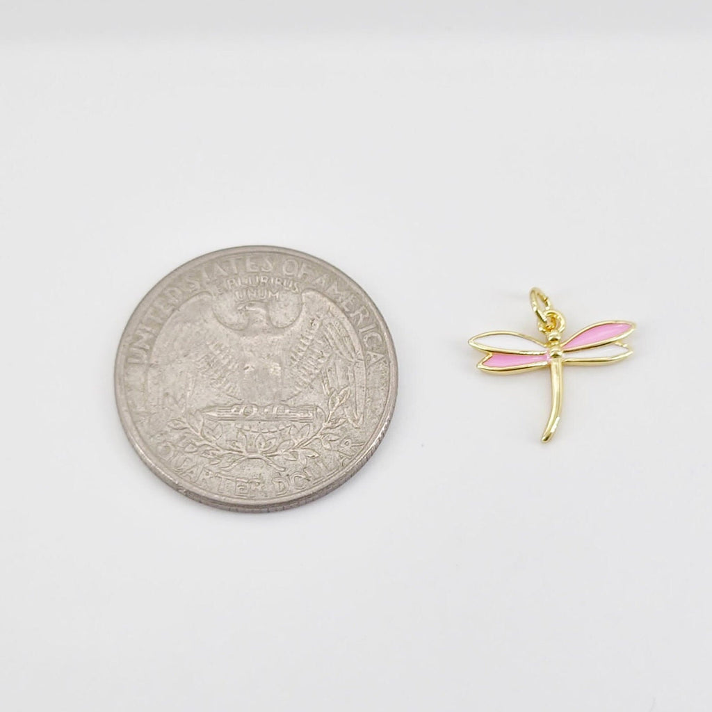 Dragonfly Charm, 18K Gold/Silver Plated Pendant, 12*14.7mm, Flying Animal Charm, Necklace Jewelry Finding S20725