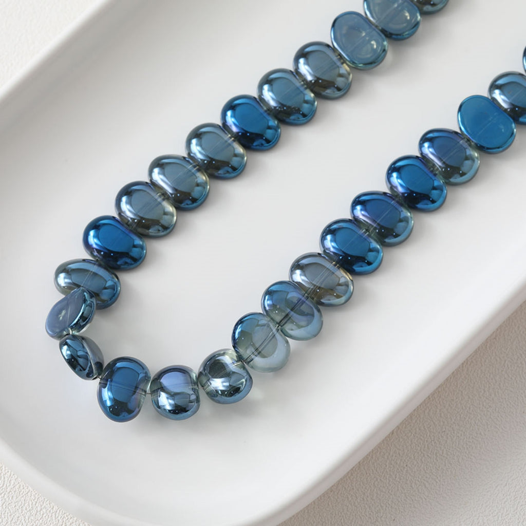 Oval Glass Beads, 17x13mm, Crystal Glass Loose Beads for Jewelry Making, DIY Beads Finding GZ541