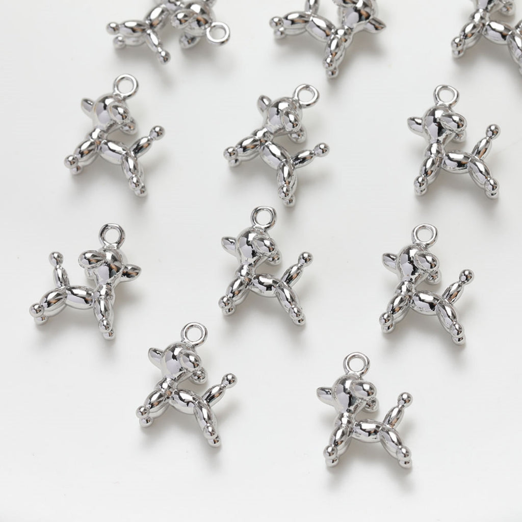 Balloon Dog Charm, Animal Pendant Puppy Charm,14K Gold Plated Pendant, Necklace Bracelet Making Charm, Jewelry Findings GZ263