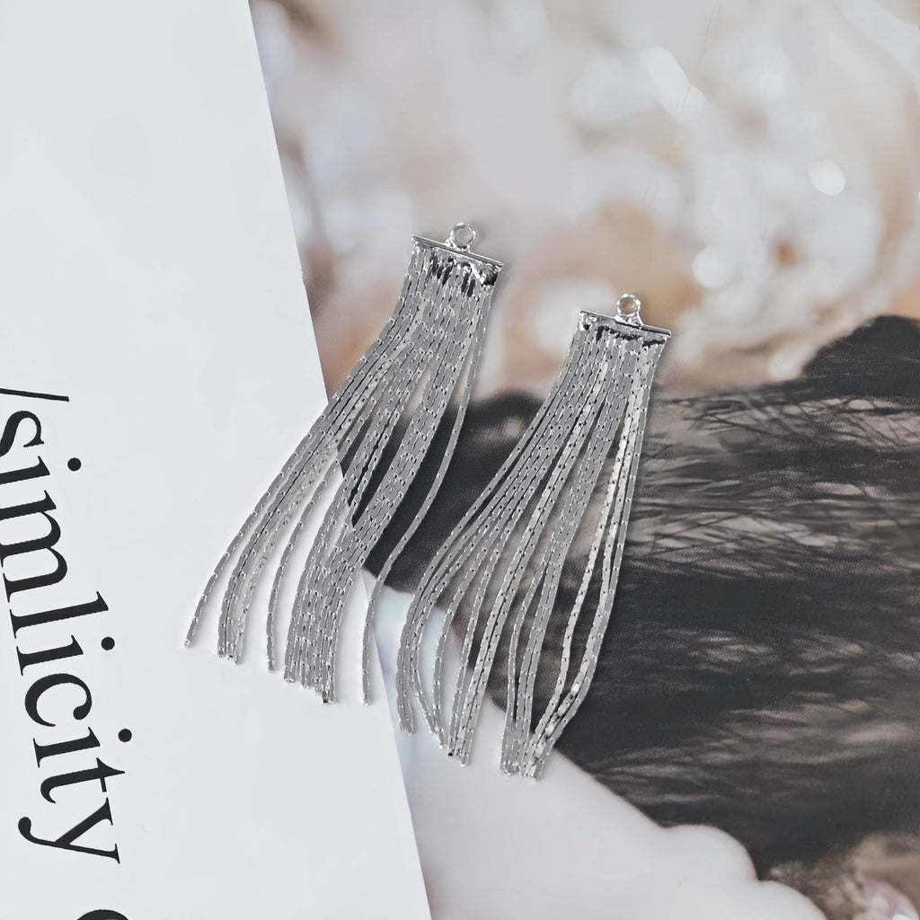 Gold Chain Tassel Pendant, Gold Wheat Style Chain Charm, 18K Gold Plated Earring Chain Pendant, Earring Findings ZX356