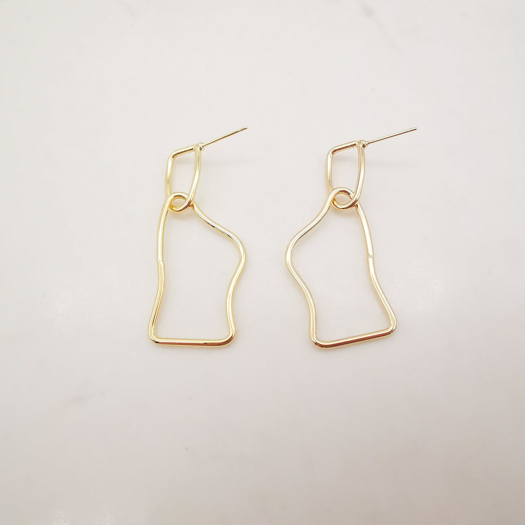 10pcs 14K Gold Shaped Dangle Earring Post, Stud Earring Nickel Free, 47x19mm, Hypoallergenic Earring Findings Z085