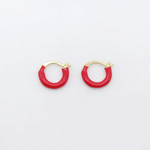 Load image into Gallery viewer, Multicolor Enamel Ear Hoops, 15mm, 9 colours you choose, 18K Gold Plated Leverback Earrings, Huggie Hoops Earring S20521