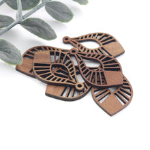 Load image into Gallery viewer, Teardrop Wood Charms, Drop Wooden Pendant, Reclaimed Walnut Wood, Geometric Statement Wood Earrings Diy Ideas JT982