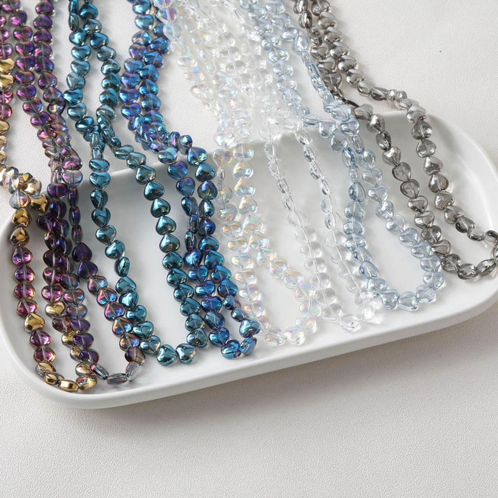 Heart Glass Beads, 12x10mm, Crystal Glass Loose Beads for Jewelry Making, DIY Beads Finding GZ540