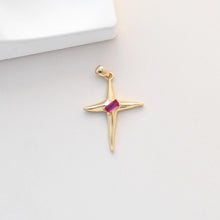 Load image into Gallery viewer, North Star Charms,  Crystal Cubic Pave Star Pendant, 18K Gold Plated, Necklace Making Star Charms, Jewelry Findings S1339