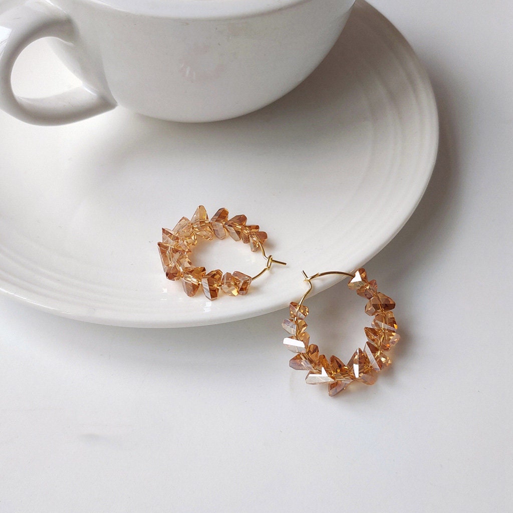 20pcs Circle Wire Pendant, Gold Plated Circle Pendant, 25/30/35/40mm, Circle Earring Findings for Beading, DIY Jewelry Findings Z024