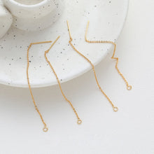 Cargar imagen en el visor de la galería, 10 piezas - Aretes de enhebrar chapados en oro de 14 quilates, 87 mm, cadena ovalada con aro, BB112-ZX7053