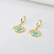 تحميل الصورة إلى عارض المعرض، تميمة عين الشر، قلادة عين مطلية بالذهب عيار 18 قيراطًا من المينا، تميمة لصنع القلائد، قطع مجوهرات S20697