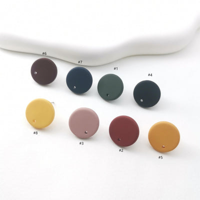 10PCS Acrylic Matte Morandi Round Earring Findings, 7 Colors You Choose, S925 Silver Ear Stick, Nickel Free, Earring Finding MY002