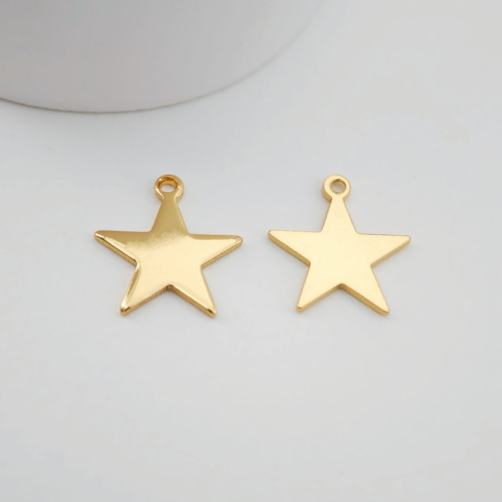 10PCS Boom Charms, 18K Shiny Gold Plated Charm, Symbol Charm, Bracelet Making Pendant, 12mm, Jewelry Findings S328