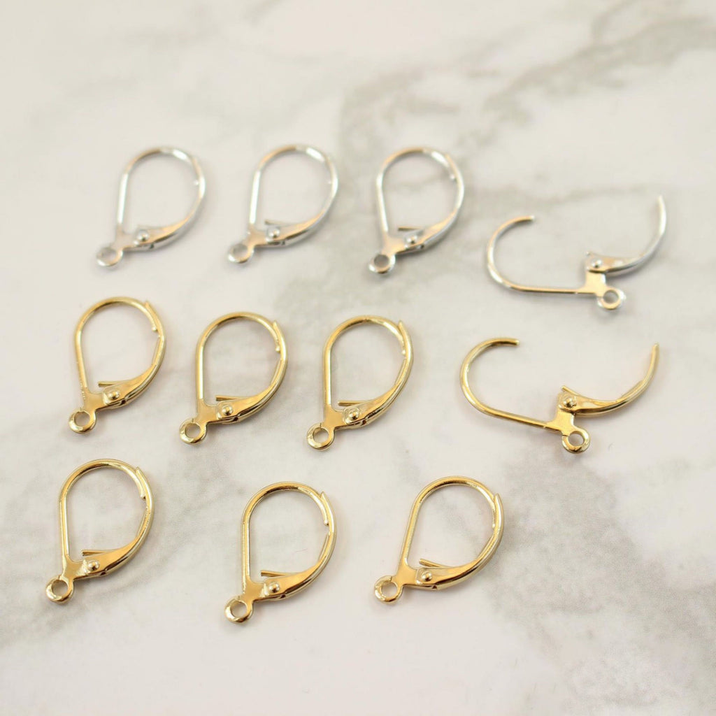 14K Gold Plated Drop Hoop Earring, Huggie Hoops Earring Parts, Spring Ear Hoops, 16mm*10mm, hoop earrings ZZ007-ZX7012