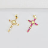 Cross Charms, CZ Pave Cross Pendant, Multiple Cross Styles, 18K Gold Plated Brass, Necklace Making Charms, Jewelry Findings S20773