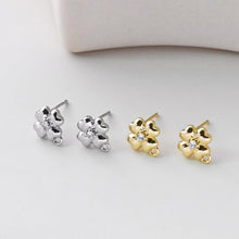 Load image into Gallery viewer, Bowtie Pave CZ Earring Post, 18K Gold/Silver Plated, S925 Silver Pin Nickel Free Earrings, Hypoallergenic Earring Findings D0399