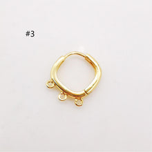 Load image into Gallery viewer, 10PCS Leverback Earring Parts with loops, 18K Gold Plated Huggie Hoops Earring Parts, Ear Hoops, earring findings for Jewelry Making S364