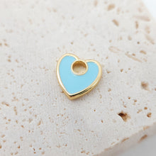 Load image into Gallery viewer, Enamel Heart Charm, 18K Gold Plated Heart Pendant, 10mm, Necklace Bracelet Making Pendant S20462