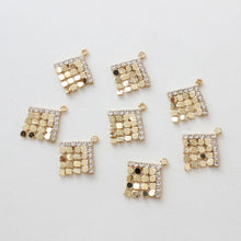 Load image into Gallery viewer, Diamond Shape Sequin Pendant, 18K Gold Plated, Earring Making Charm, Jewelry Finding JG018