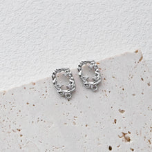 Load image into Gallery viewer, Rectangular CZ Earring Post With Loops, S925 Silver Pin Nickel Free Post, 18K gold Plated, Hypoallergenic Earring Findings D0433