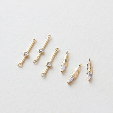 Cargar imagen en el visor de la galería, Conector Danity con presillas, colgante de pluma, accesorios para aretes chapados en oro y plata de 14 quilates, accesorios de joyería ZZ081
