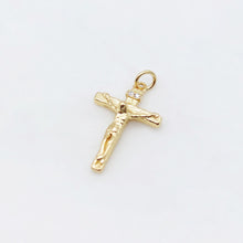 Load image into Gallery viewer, Gold Crucifix Cross Charm, 18K Gold Plated, Crucifix Pendant , 23.5x15.4mm, Religion Jewelry Findings S20481