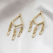 Load image into Gallery viewer, Rhombus Shaped Chain Pendant, Silver Charm, 14K Gold Plated, Jewelry Making Findings BB040