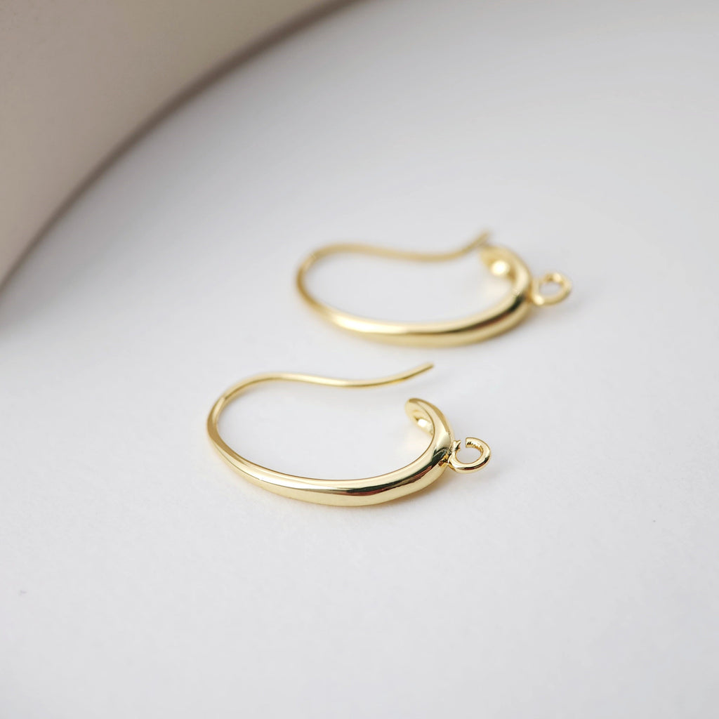 Fish Hooks, 18K Gold Plated Ear Wires, Gold Earring Earring Hooks, Ear Wires for Jewelry Making D0177