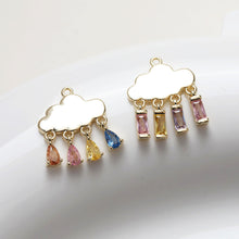 Load image into Gallery viewer, Dainty Cloud Charm, Coloured Cubiz Zircon Pendant, 18K Gold Plated, Bracelet Making Charm, Jewelry Findings GZ240