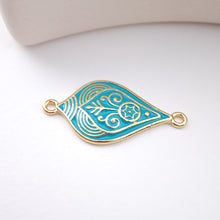 Load image into Gallery viewer, Enamel Boho Connector, 18K Gold Plated Flower Connector Charms For Bracelet Necklace Making, Jewelry Findings S1142
