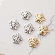 Load image into Gallery viewer, Gold Portrait Pendant, Silver Charm, 18K Gold Plated, Necklace Making Charm, Jewelry Findings JG052