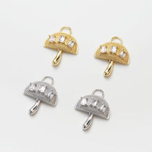 Load image into Gallery viewer, Mushroom Charm, 14K Gold/Silver Plated CZ Pave Pendant, Neckalce Bracelet Making Pendant, Jewelry Supply Finding GZ119