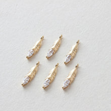 Cargar imagen en el visor de la galería, Conector Danity con presillas, colgante de pluma, accesorios para aretes chapados en oro y plata de 14 quilates, accesorios de joyería ZZ081