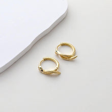 Load image into Gallery viewer, Snake Earring Hoops, Gold Plated Huggie Hoop Earring, Leverback Earring, DIY Earring  Findings, Handmade Earring Supplies S1416